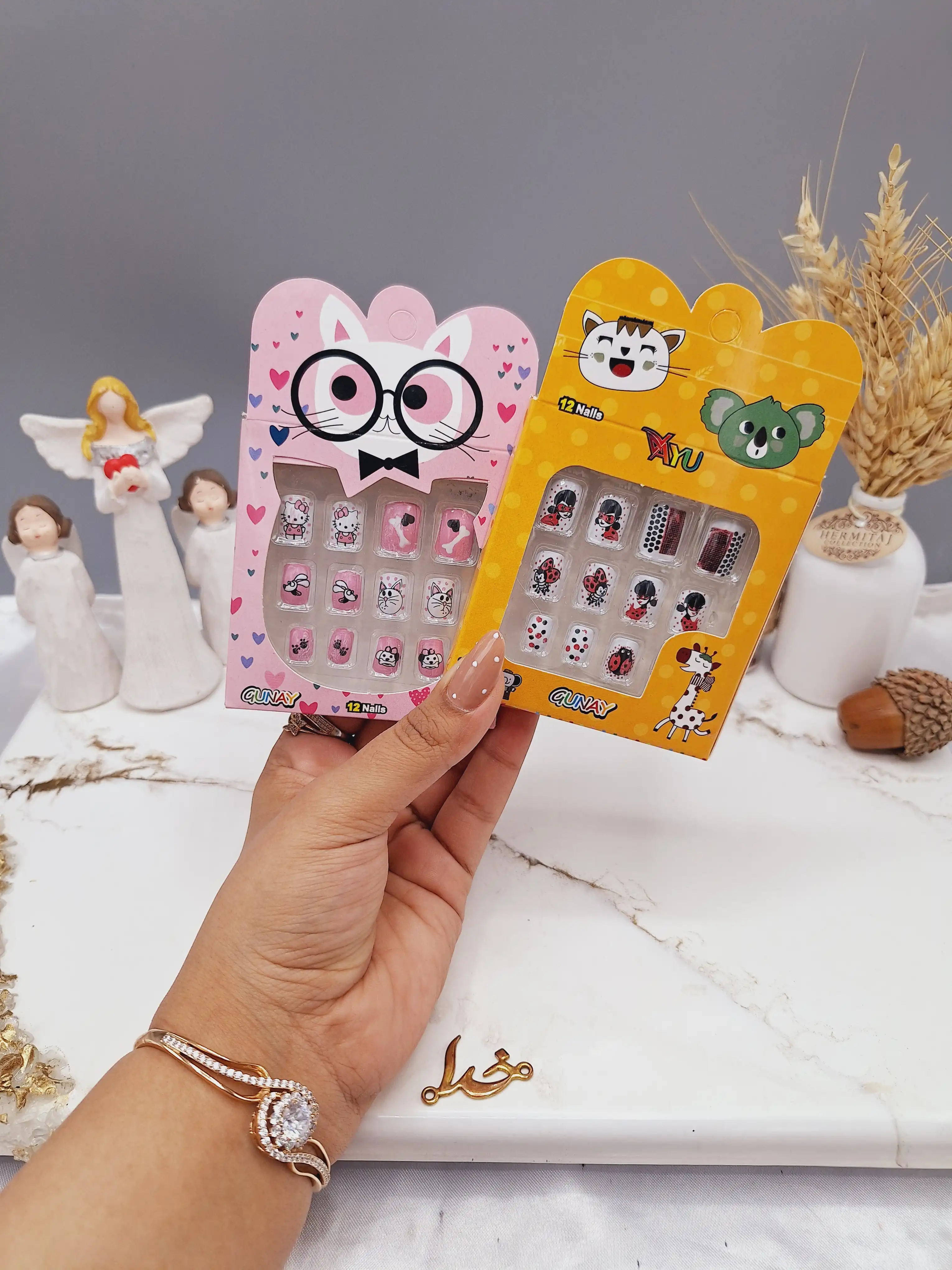 پک ناخن مصنوعی بچه گانه ۱۲ عددی برند GUNAY