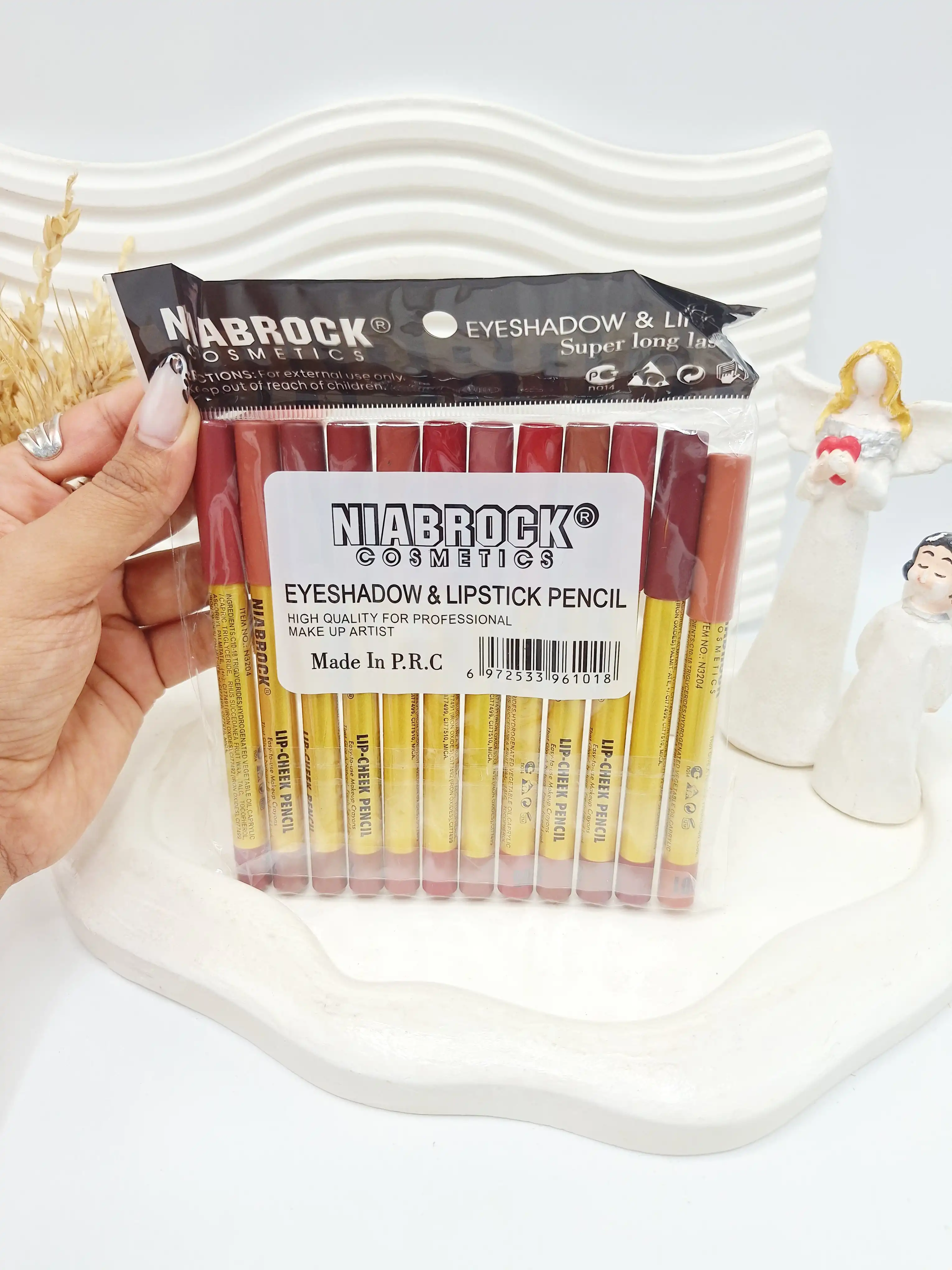 پک رژ مدادی ۱۲ تایی برند BROCK® کد 1018